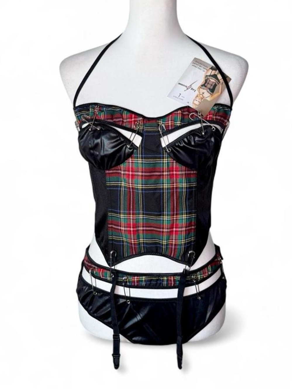 Leg Avenue Goth Plaid Corset
